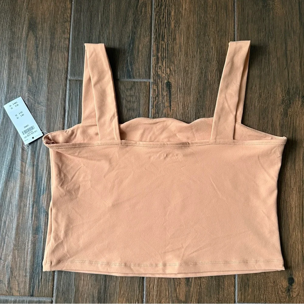 Abercrombie Large Crop Tank Orange Double Layered Seamless Basic Beach Summer - Picture 3 of 4